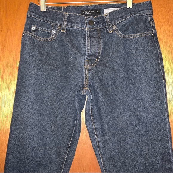 Men’s 30/32 AEROPOSTALE SKINNY Dark Denim Button Fly Jeans W30 x L32 Excellent - Picture 2 of 12